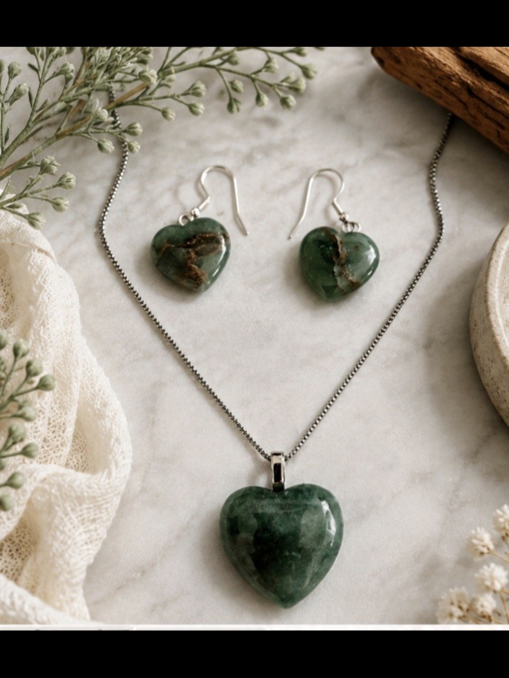 Handmade Green Aventurine Dangle Earrings | Sterling Silver Hooks & Stainless St